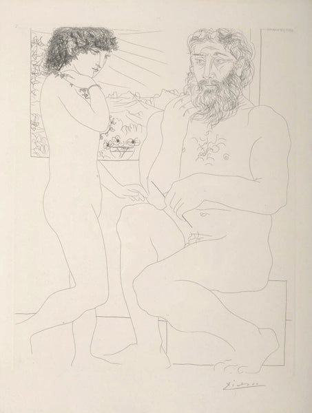 Pablo Picasso "Sculpteur et Modele Debout" from "La Suite Vollard"