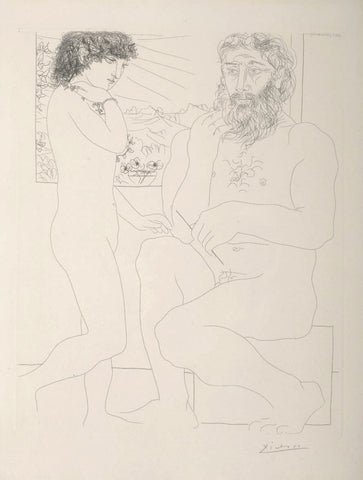 Pablo Picasso "Sculpteur et Modele Debout" from "La Suite Vollard"