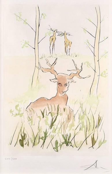Salvador Dali "Le Cerf Malade" from "Le Bestiaire de la Fontaine"