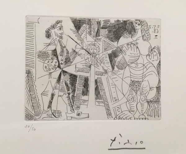 Pablo Picasso "Peintre espagnol faisant le portrait d'une femme nue from 347 Series"