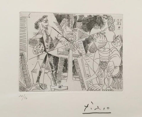 Pablo Picasso "Peintre espagnol faisant le portrait d'une femme nue from 347 Series"