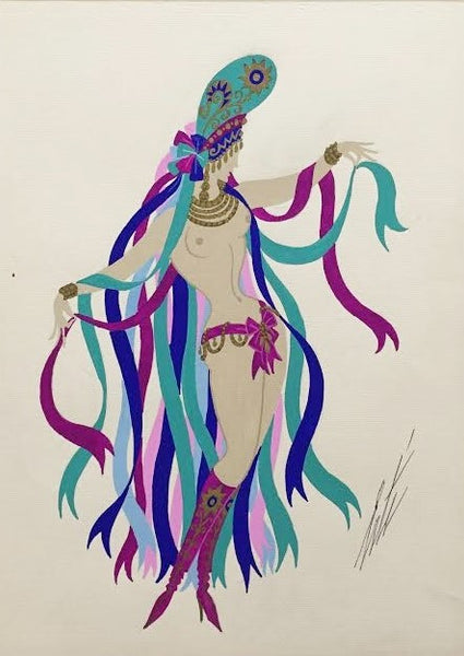 Erte original gouache painting
