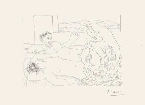 Pablo Picasso "Le Repos du Sculpteur III" from "La Suite Vollard"